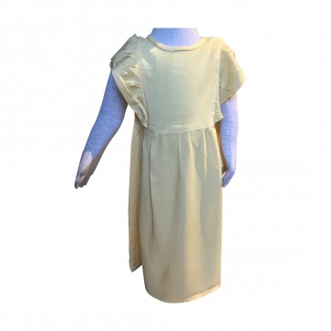 lumik-Lumik Yellow Plain Ruffle Long Dress-