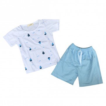 lumik-Lumik Blue Boat Baju Set-