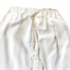 lumik-Lumik White Plain Button Skirt-