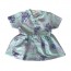 lumik-Short Blue Flowery Button Dress-