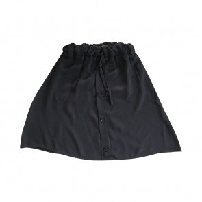 lumik-Lumik Black Plain Button Skirt-