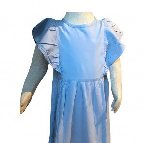 lumik-Lumik Light Blue Plain Ruffle Long Dress-