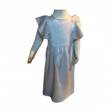 lumik-Lumik Grey Plain Ruffle Long Dress-