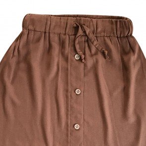 lumik-Lumik Brown Plain Button Skirt-