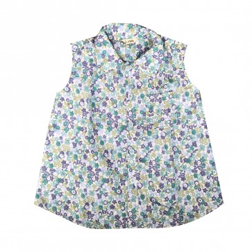 lumik-Lumik Green Flowery Shirt Girl-
